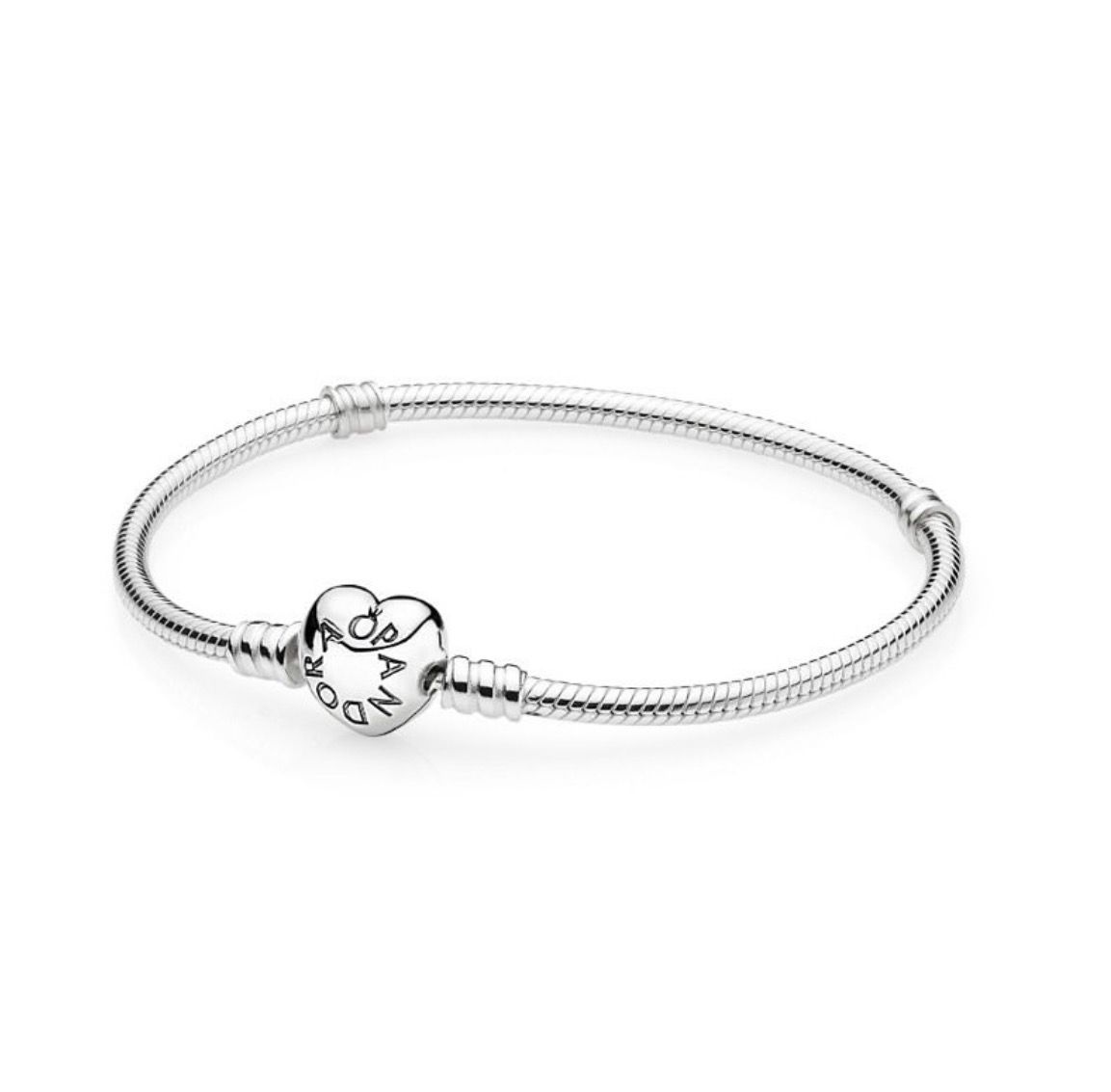 📿 Pandora Moments Heart Clasp Snake Chain Bracelet